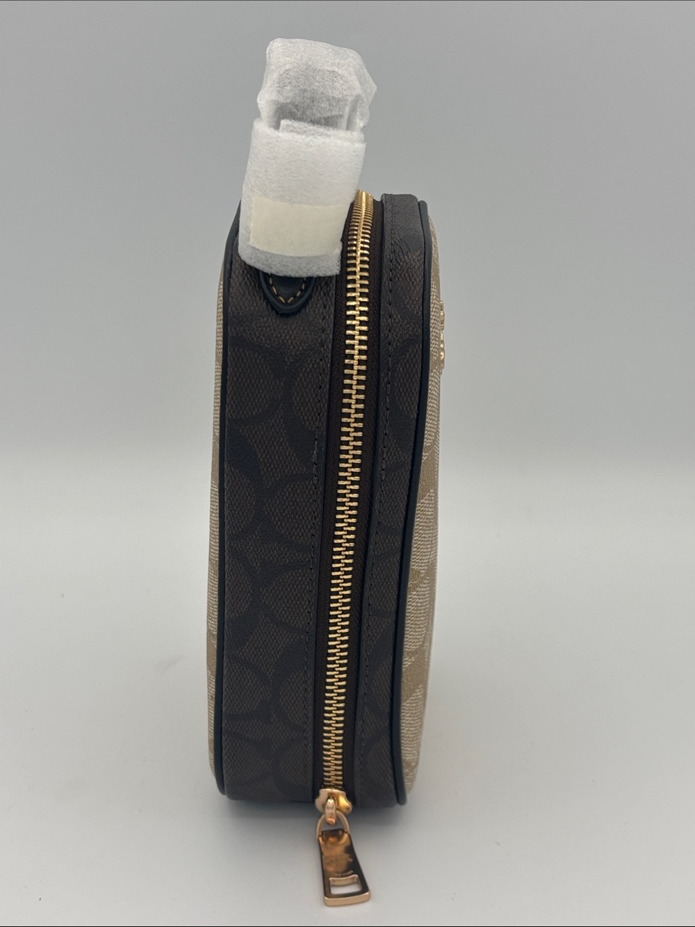 Coach Eva Signature Coated Canvas Phone Crossbody - Khaki and Brown - Picture 4 of 15